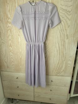 Beautiful Crap Pleated Purple dress 