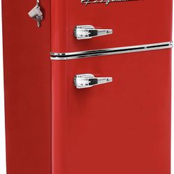Frigidaire 3.2 cu ft 2 door on sale retro bar fridge with side bottle opener