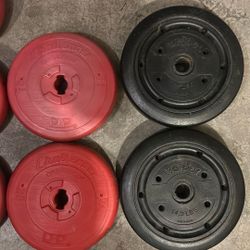 100lb/46kg Of 1in Weight Plates For Powerlifting, Weightlifting, Working Out, Home Gym, Commercial Gym, Fitness Exercise