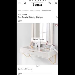 PB Teen Floating Vanity and Vanity Marquee Beauty Mirror