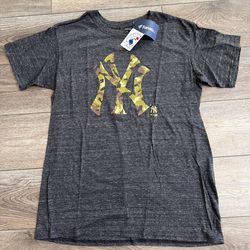 New York Yankees Camo Logo T-Shirt Mens Large Gray Fanatics MLB