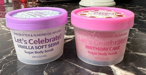 New, Unused Let Celebrate Sugar Body Scrubs.  See Desc