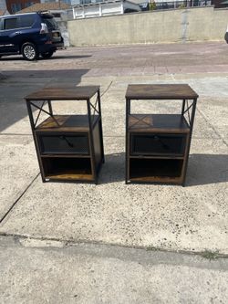 2 industrial style night stands side tables