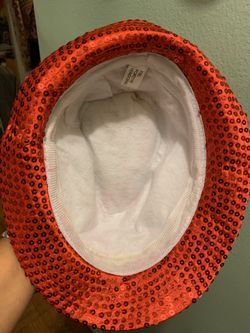 Costume accessory Red sequins fedora hat small kids size