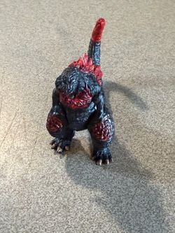 3” Godzilla Monster Plastic Figure Black Red, Great!