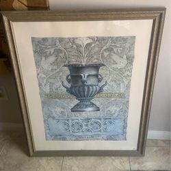 Lamp, Picture Flame, Beautiful Piece, Mediterranean theme , big / Huge, measure 28 x 23 - Frame/ huge only $15 - Cesar’s bust  $25 - Mediterranean lam