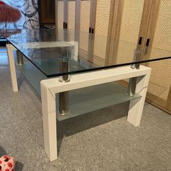 White Glass Table 