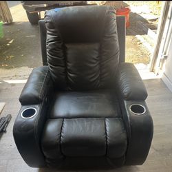 Black Comfortable Recliner Couch 