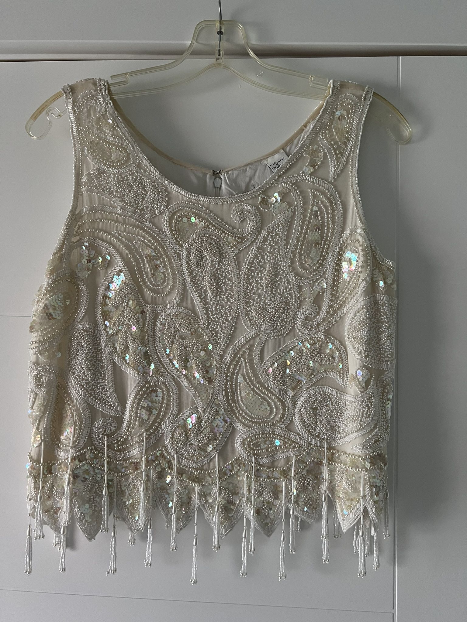 Beaded Sleeveless Evening Wear Top/skirt