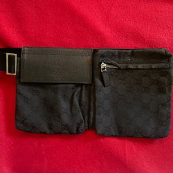 REAL GUCCI Black Fanny Pack Waist Bag