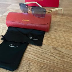 C white buff blue sunglasses