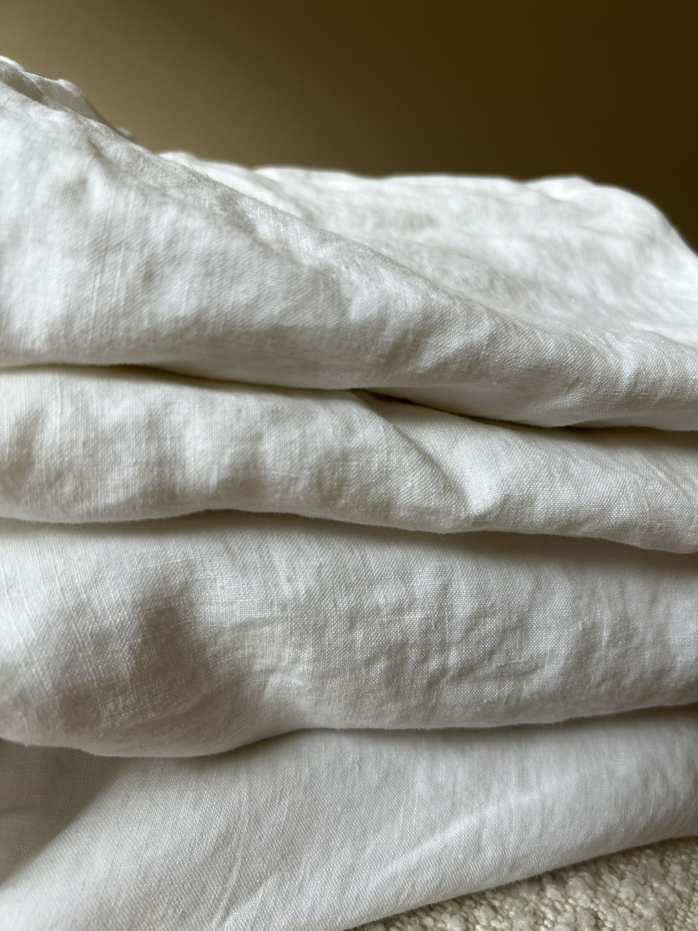 Linen Queen Duvet Cover Set With Pillow Cases White Bedding