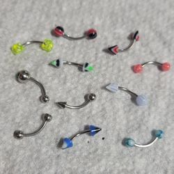 (10) New Naval Body Rings Nose Lip Eyebrow