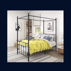 Bed Size Full Canopy Metal Black Free Mattresses