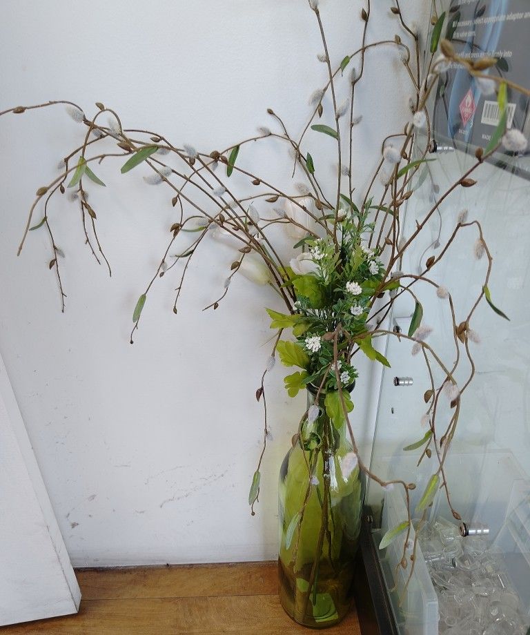Artificial Plant Home Décor Green Vase Flowers leaves leaf Staging