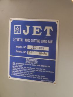 Jet 14" band saw hardly used