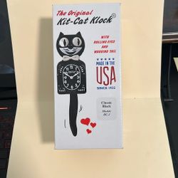 Classic: Black Kit Cat Clock, With Moving Eyes And Tail. Retro Style.
