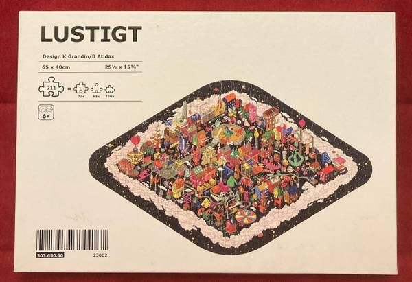 IKEA Lustigt jigsaw puzzle diamond shaped 211 pieces of different sizes complete