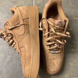 Size 13 Box Logo Beige Supreme Airforce Ones 