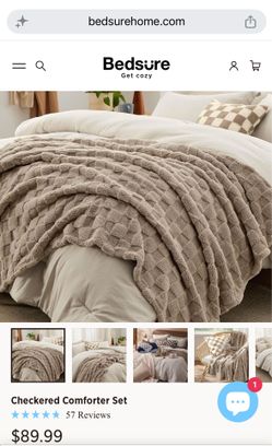 Brand New- Still In Packaging - Bedsure King Size Linen Colored Comforter Set
