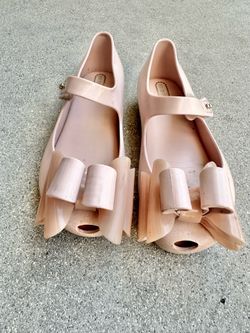 Mini Melissa shoes light pink bows Size 12