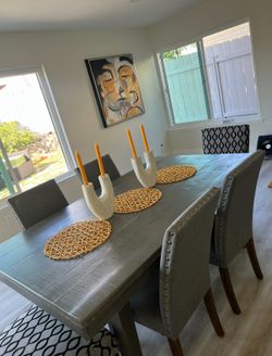 Modern gray Table And 6 chairs