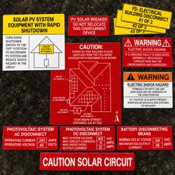 Custom safety labels/ PV LABELS