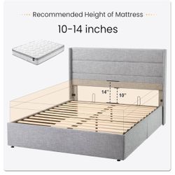 Queen Bed With 14 Inch Mattress 