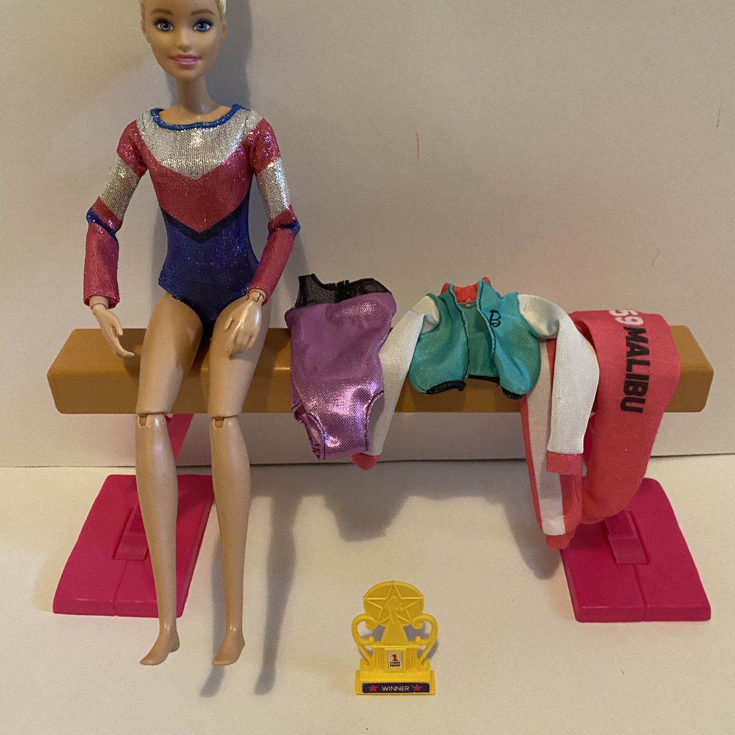 Barbie gymnast play set