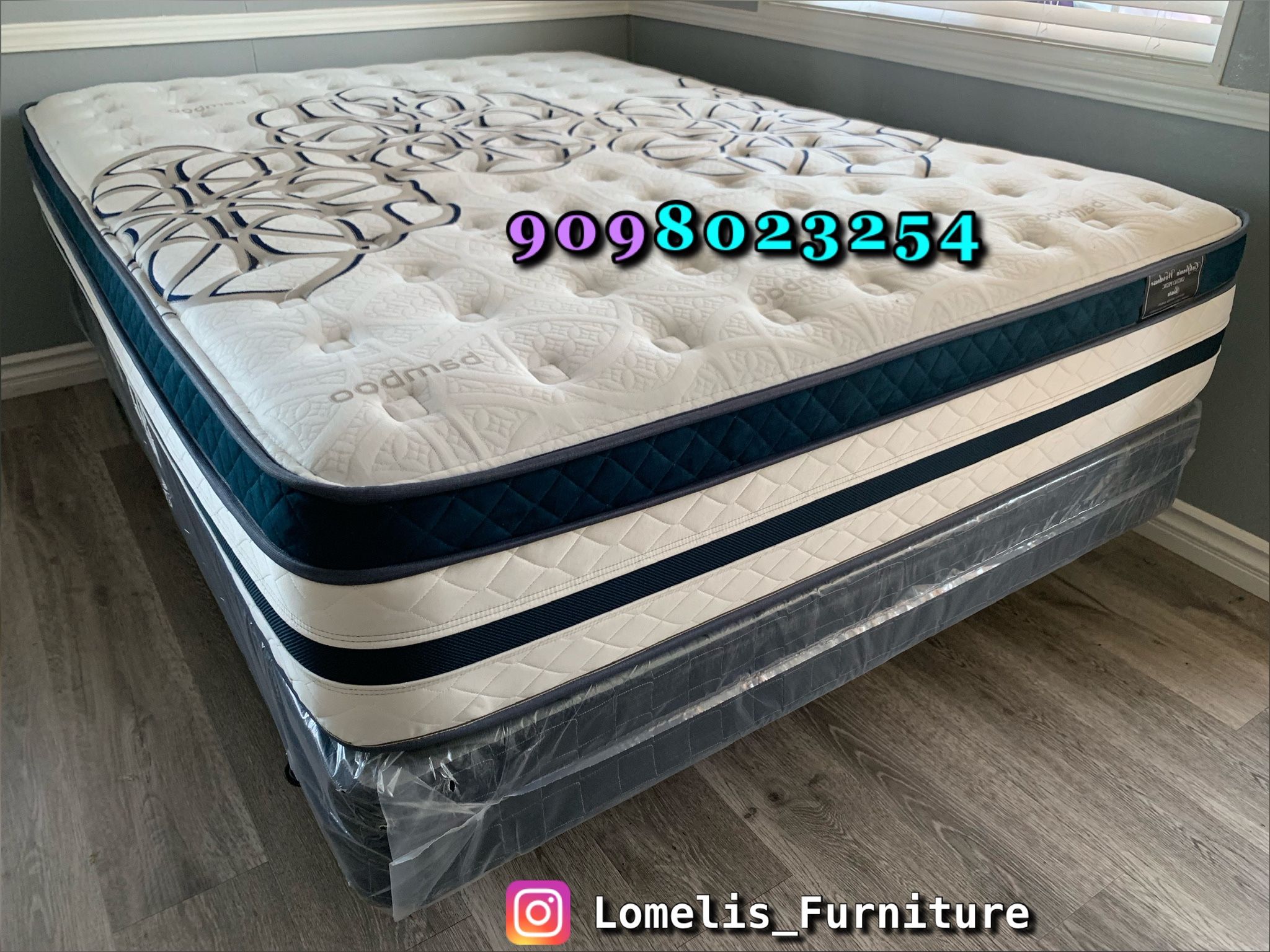 12in Queen LIMITED EDITION Bamboo Orthopedic Comfort Europillow Top Mattress and Boxspring,All Products : American Fashion Style Bags On Sale