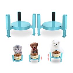 Upgraded Elevated Dog Bowls Standfor Small Cats and Dogs,2 Pack Height and Width Adjustable Raised Dog Bowl Stand,Elevated Pet Water & Food Bowl,Non-S