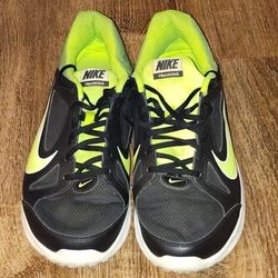 Nike Training Black Neon Yellow White Low Top Athletic Shoes Lace Up size 13
