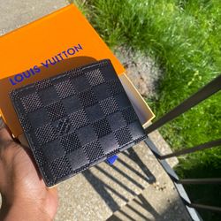 luxury black checkered wallet