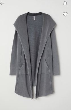 Women’s H&M Dark Grey Hooded Cardigan Sweatshirt, Size XS
