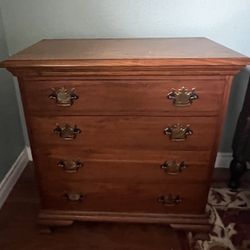 4 Drawer Oak Side Table 
