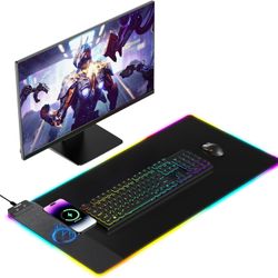 TopMade Wireless Charging RGB Mouse Pad – XXL Gaming & Desk Mat