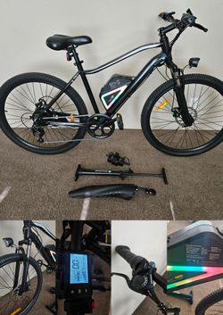 Ebike Electric 1000W Peak Motor 26" Mountain/Commuter Bike - 22mph, 40 Miles Pedal-assist - Dual Disc Brakes, 7-Speed, 5 Riding Modes, Front Shocks,