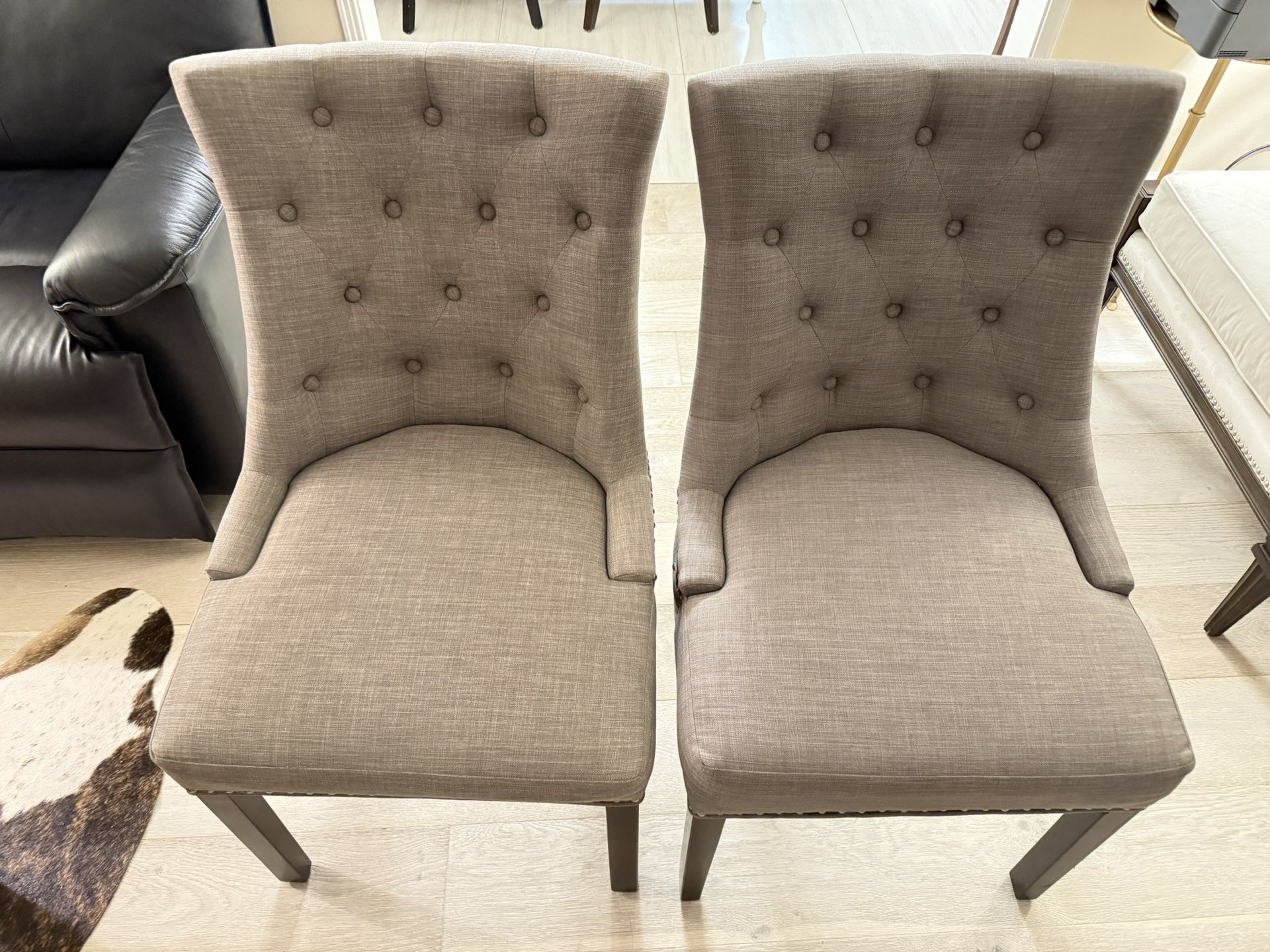 Almost New Gray Color Fabric Chair 