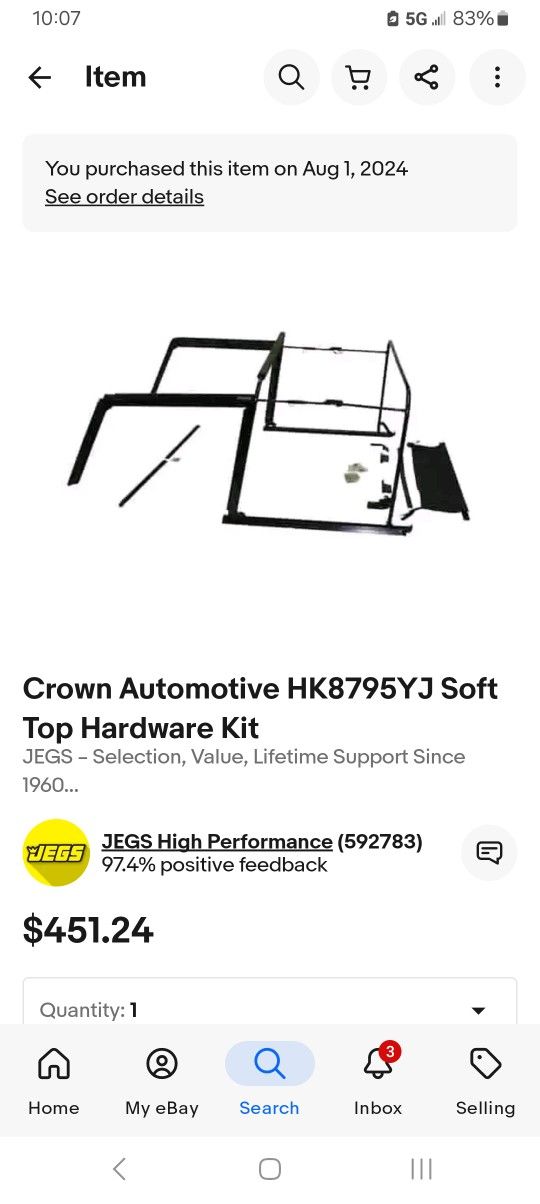 1(contact info removed) Jeep Wrangler Soft Top Hardware Kit