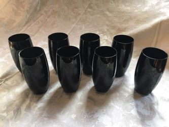Antique black glass set