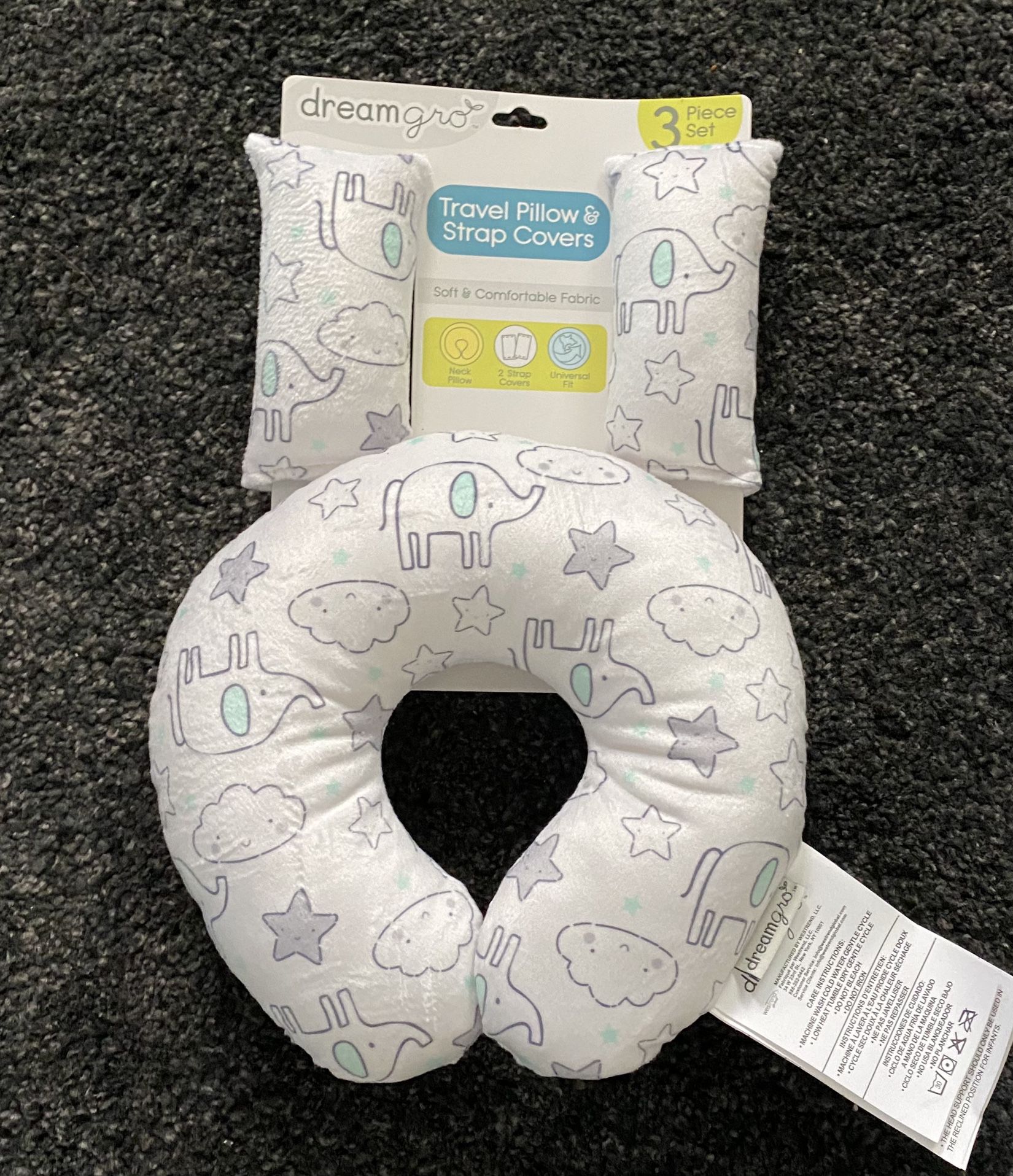 Kids travel pillow and strap covers