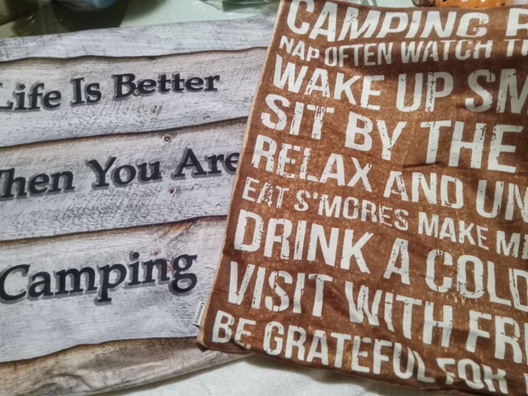 Lot Of 4 NEW Pillow Cases, CAMPING