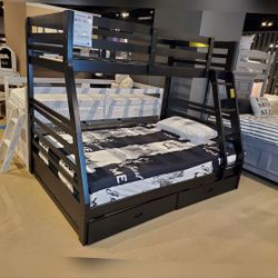 Black twin // full bunk bed 