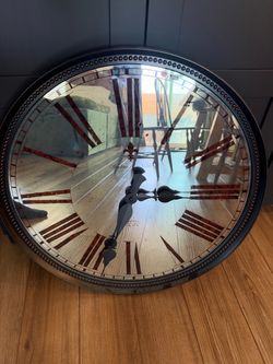 Sterling & Noble Large Mirrored Wall Clock