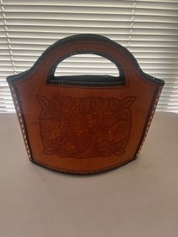 Vintage hand-tooled leather purse