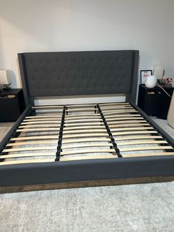 Dark Grey,  California king bed frame