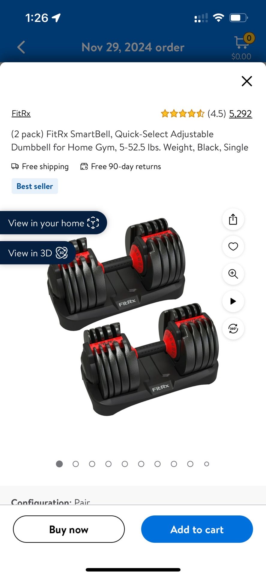 New Adjustable Dumbbells Pair 5-52.5 Lbs