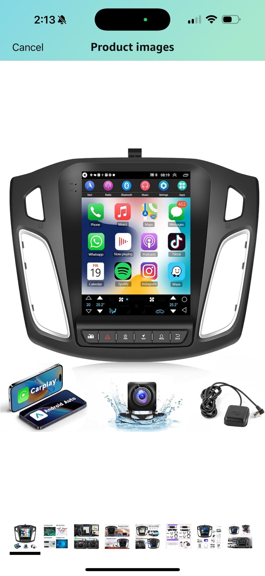 8 Core 4G+64G for Ford Focus 2012-2018 Android 13 Car Stereo Wireless Carplay Android auto, Rimoody 9.7’’ Touch Screen Car Radio Bluetooth AI Voice GP