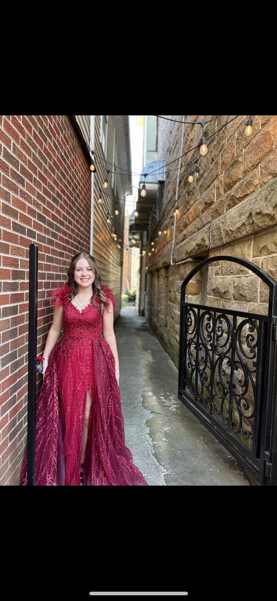 Beautiful Beaded And Lace Red Prom/Formal Dress