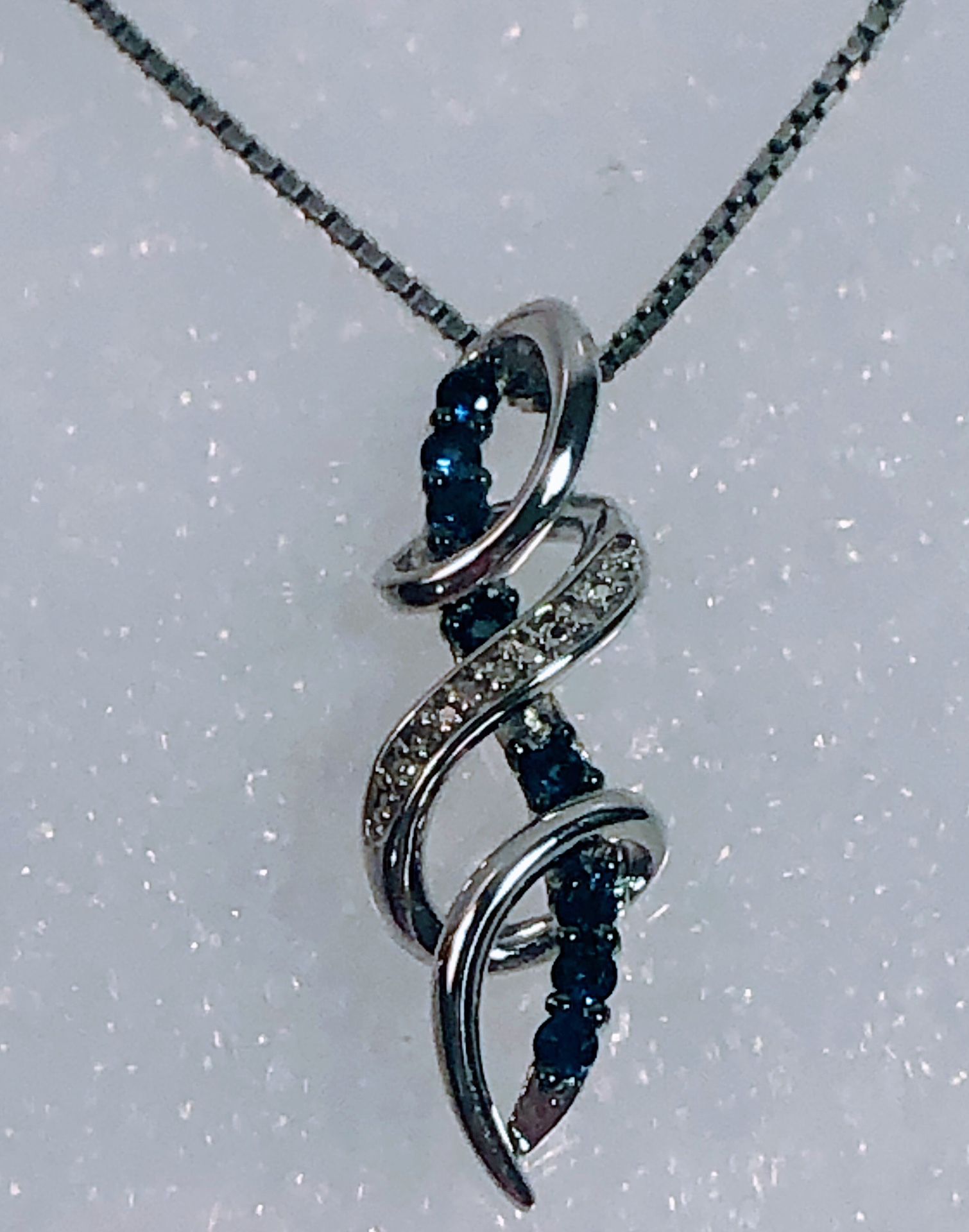 NIB Natural Tanzanite Diamond Accents Sterling Silver 9” L Necklace